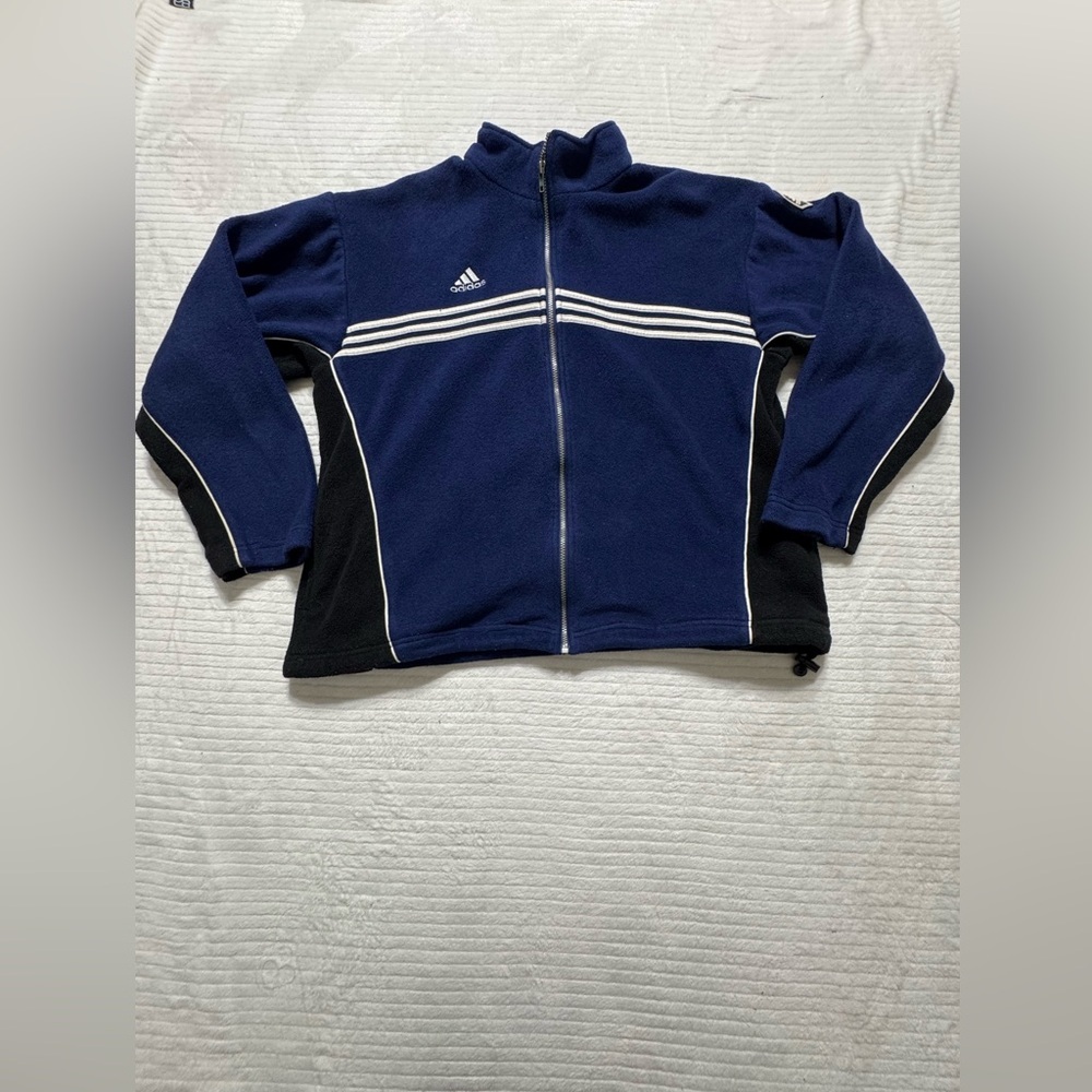 adidas Blue and Black Zip-Up Sweater